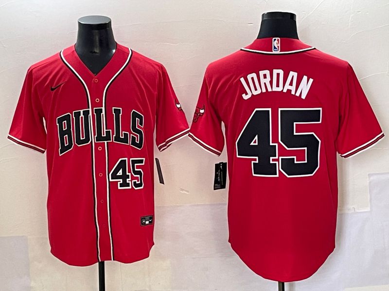 Men 2025 Chicago Bulls #45 Jordan Red Joint Name Nike NBA Jersey style 4->chicago bulls->NBA Jersey